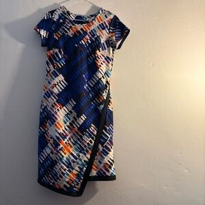 Cato Abstract Print Asymmetrical Sheath Dress Size 8